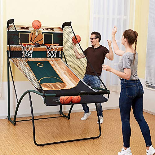 Lancaster EZ-Fold Indoor Basketball Hoop Shooting Arcade Game Set w/Basketballs