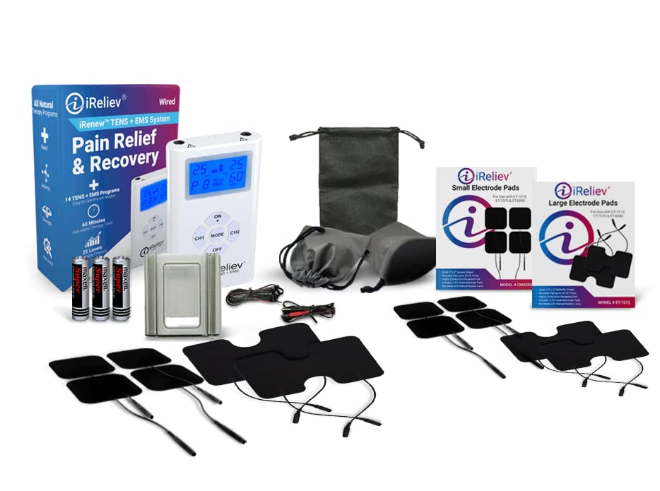 iReliev TENS + EMS Combination Unit Muscle Stimulator for Pain Relief
