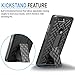 ZTE Blade Z Max Case, Cellularvilla Holster Belt Clip Kickstand Case with Tempered Glass Screen Protector for ZTE Blade Zmax Pro 2, ZTE Sequoia, ZTE Blade Z Max, ZTE Z982 (Black)