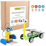 CCinaCiao Robotic Science Kits, DC Motors Electronic Assembly Kit, DIY Solar Car Kits, STEM Kits for Boys and Girls, Kids Science Experiment Kits(2 Kits)