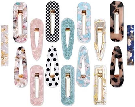Alligator Hair Clips Acrylic Barrettes-Acetate Hair Clips Vintage Barrettes-OakMethod Fashion Hair Accessories for Women(16 pcs)