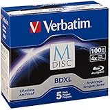 Verbatim M Disc BDXL 100GB 4X 5 Pack Jewel Case 98913