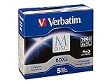 Verbatim 98913 M-Disc BDXL 100GB 4X with Branded Surface - 5pk Jewel Case Box, Blue