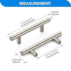 HOME EDIT Brushed Nickel Cabinet Handles 3 Inch