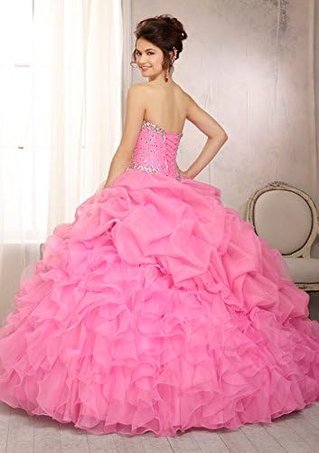 Onlybridal Women's Beaded Organza Ball Gown Sweet 16 Dresses Quinceanera Dresses