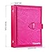 Csinos Jewelry Organizer, Portable Earring Holder Pu Leather Travel Jewelry Organizer Case with Foldable Book Design for Girls Women(Fuchsia)