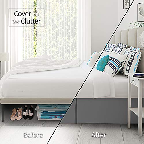 Nestl Dark Gray Bed Skirt King Size King Bed Skirt 14 Inch Drop