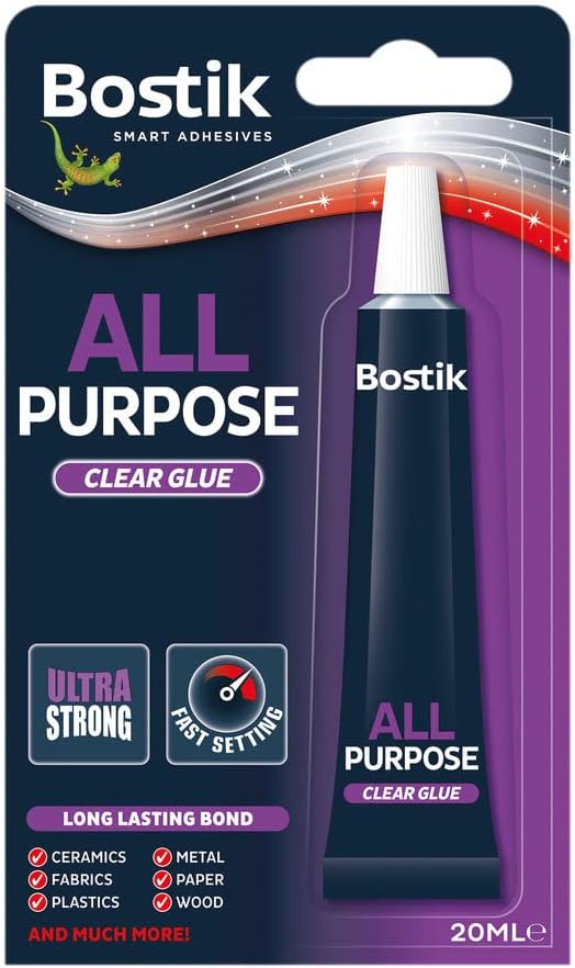 Bostik All Purpose Clear Glue 20ml Bottle Pack of 6 Extra Strong Quick Drying