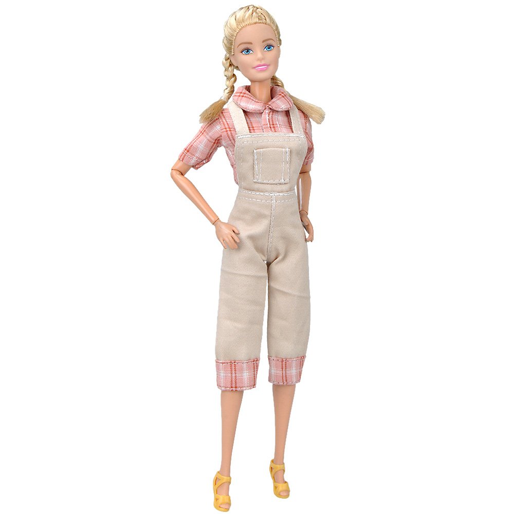 E-TING Handmade Fashion Doll Clothes Country style Jumpsuits Wears For Barbie Dolls