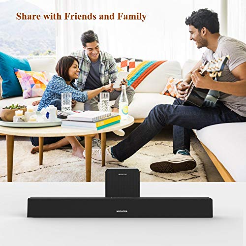 Sound Bar subwoofer, MEGACRA 2.1 Channel 100Watt Home Theater Sound Bars TV Sub Wired Wireless Connection Bass Adjustable (Certified Refurbished) - Thumbnail 6