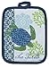 Kay Dee 4 Piece Sea Turtle Kitchen Set - 2 Terry Towels, Oven Mitt, Potholder,Blue
