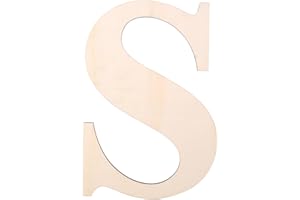 KOOCHOICE 12 Inch Wooden Letter, Smooth Surface Wood Letters for Wall Decor, 1/5 INCH Blank Unfinished Wooden Letters for Home Wall Decor DIY Painting Crafts(Letter S)