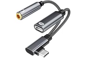 USB C to Headphone Jack Adapter with 60W PD Fast Charging 2-in-1 USB C to 3.5mm Audio Dongle DAC Chip, Compatible with iPhone