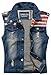 Camo Coll Men's Sleeveless Lapel Denim Vest Jacket