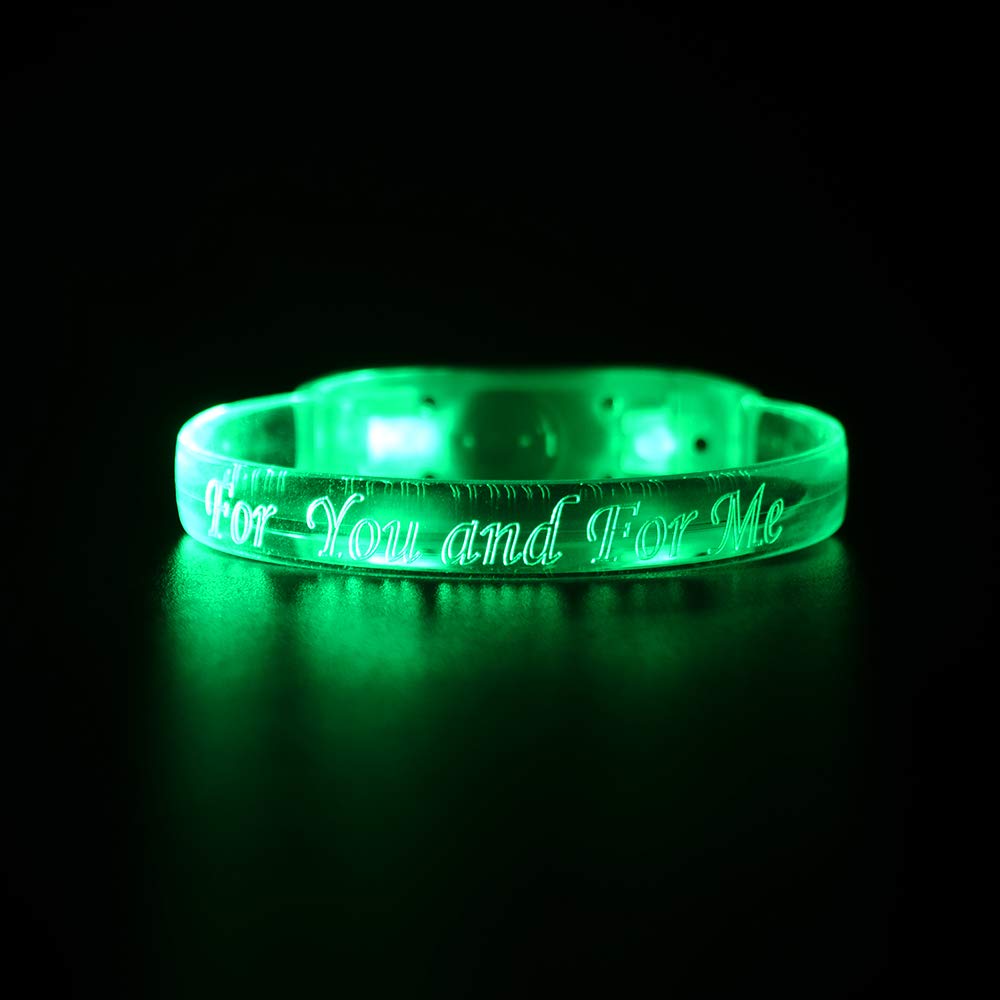 LED Bracelet Sound Activated Light-up Wristband, Adult Size, The Motion and Sound LED Flashing Bracelets React to The Fast Movement and The Beats from The Music