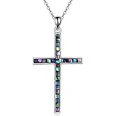 YFN Cross Necklace Sterling Silver Religious Cross Pendant Jewelry Christian Gifts for Women Men