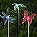 voona Solar Stake Lights Outdoor Garden 3-Pack Color Chaning LED Lights with Clear Butterfly Dragonfly Hummingbird Stake Mixed for Outdoor Garden Pathway Lawn Yard Decoration (Stake Lights)