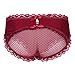 YiZYiF Sissy Pouch Panties Men's Lace Transparent Bikini Open Butt Bikini Thongs Wine Red Large(Waist 29.0-41.0