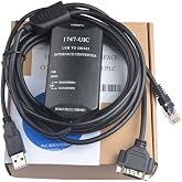 1747-UIC Programming Cable for AB PLC SLC5/01/02/03/05 and Micrologix 1000 Series, USB to DH485/RS485/RS232, for Allen Bradley 1747-UIC Repalcement