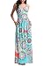 Zattcas Women Floral Tank Maxi Dress Pocket Sleeveless Casual Summer Long Dress (Medium, Multi Turquoise)