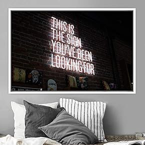 signwin Framed Canvas Wall Art Illuminated Words 3D...