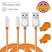 [Lifetime Warranty] F-color™ 2 Packs [Apple MFi Certified] 3.3 Feet 1 Meter Lightning to usb Cord and Data Sync Cable with Tangle-free Woven Jacket and Premium Aluminum 8 pin Connector for iPhone 6(4.7) Plus(5.5) 5C 5S 5, iPad Air mini 4th Generation, iPod Touch 5th Generation Nano 7th, Orange
