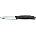 Victorinox 3.25 Inch Swiss Classic Knife with Straight Edge, Spear Point, Black, 3.25" Paring