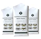 MOTHS TRAPS Dual Premium Pheromones Clothes and Pantry Safe for Closet Clothing & Carpet Kitchen | Warehouse.(3 Packs of 2 Traps)