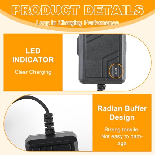 Kids' Electric Ride-Ons 6v Charger, 6v Battery Charger for Kids Car Charger, Kids Electric Car Charger Compatible with Electric Quad Bikes & Other Same Model Electric Vehicles with LED Indicator