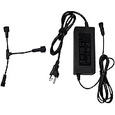 ASAHOM Power Injection T-Connector with S1080 Power Supply for ASAHOM S1080 AI RGBCW Permanent Outdoor Lights, Black