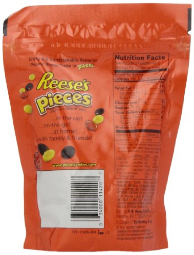 image for REESE'S PIECES Candy, Peanut Butter Candy in a Crunchy Shell, 10.5 Oun