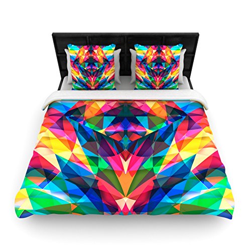 Kess InHouse 88 by 88-Inch Danny Ivan "Day We Met" Rainbow Geometric Woven Duvet, Queen