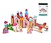 Cubbie Lee New & Unique Princess Pink Castle Wooden Building Block Set for Toddlers Preschool Age - Hardwood Plain & Colored Small Wood Blocks for Children - Basic Educational Kids Build & Play Toy