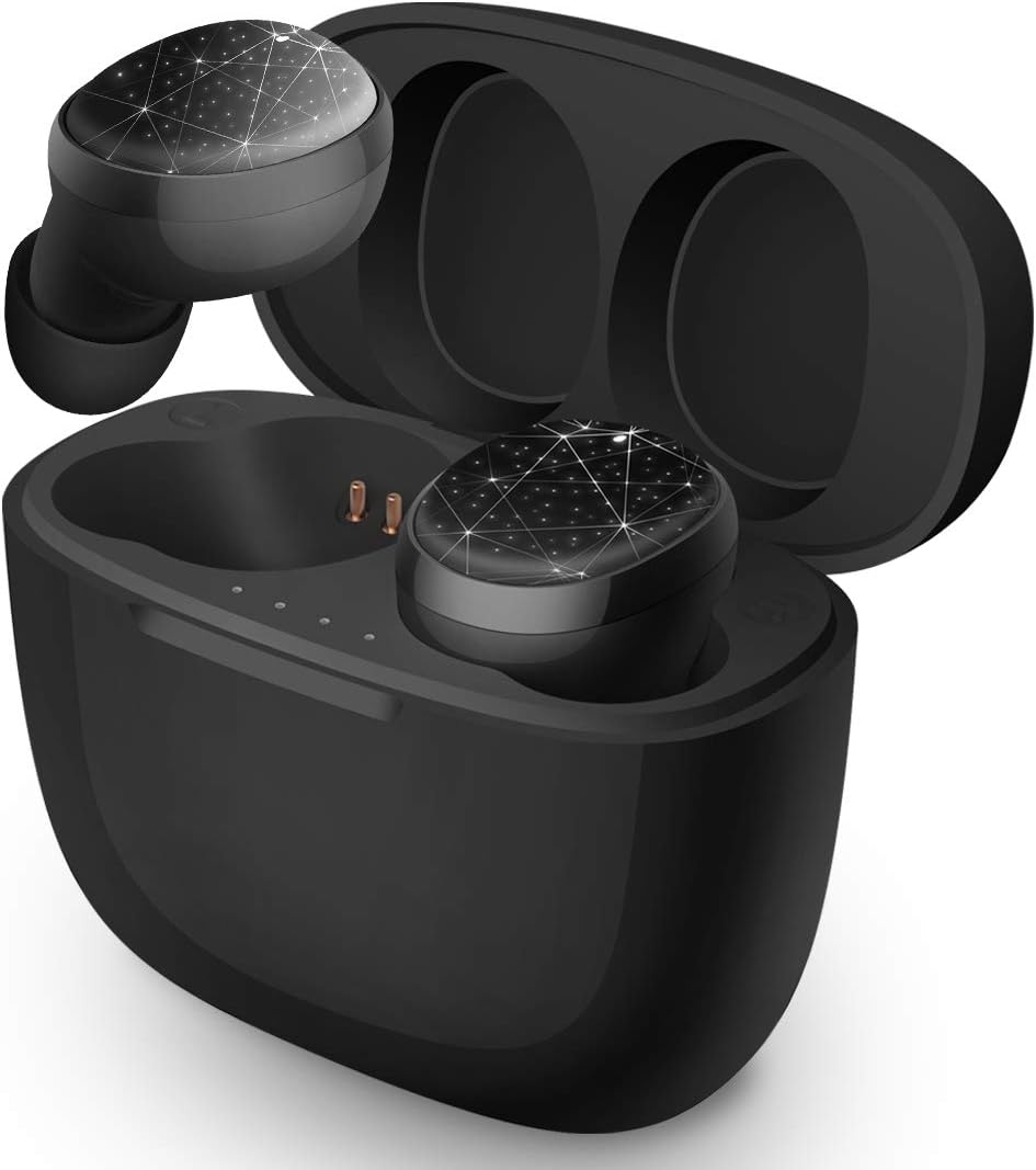 SUNNZO True Wireless Earbuds with Deep Bass HiFi 3D Stereo Sound,Bluetooth 5.0,Bluetooth in-Ear headset with Built-in HD Mic,Fast Pairing&IPX6 Waterproof(Black-02)