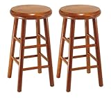 Winsome Wood Assembled 24-Inch Cherry Finish Swivel Stools, Set of 2 (Kitchen)