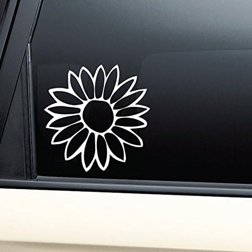 Flower Vinyl Decal Sticker White Die Cut Decal Bumper Sticker for