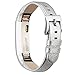 Vancle Fitbit Alta (HR) Band / Fitbit Alta HR 2017 Leather Wristband Adjustable Replacement Accessories Strap with Buckle for Fit bit Alta (Silver)