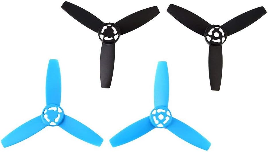 TrifyCore 3-Leaf Propellers Main Blades Rotors Props CW+CCW for Parrot Bebop Drone 3.0, Blue, RC Helicopter Propellers