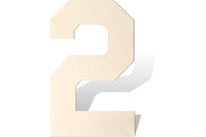 HOMENTHUS Wooden Letters and Numbers 17 Inch, Big Wooden Number 2 Shape Cutout Vintage Sports Style Unfinished Wood Alphabet Numbers for Wall Decor Nursery Name Painting Crafts Party Room Home Decoration