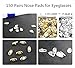 150 Pairs Ultra-Soft PVC Nose Pads for Eyeglasses Screw on/Push in Nosepads for Sunglasses Spectacles