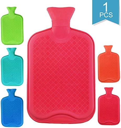 WTSHOP Premium Simple Rubber 2.5L Hot Water Bag(Random Color),Great for Pain Relief,Hot and Cold Therapy,Natural Rubber BPA Free- Durable Hot Water Bottle