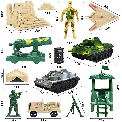 Juego De Soldados De 100 Piezas – Figuras De Acción Militares De 4 Cm Con Armas, Tanques Y Escenarios, Juguete Educativo Para Niños Y Coleccionistas