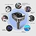 WBESEV Car Charger FM Transmitter Bluetooth Radio Adapter Window Breaker With 2 USB Ports Wireless Stereo Music Player for Phones With Hands Free Calling Voice Navigation Input TF Card Slot (Black)