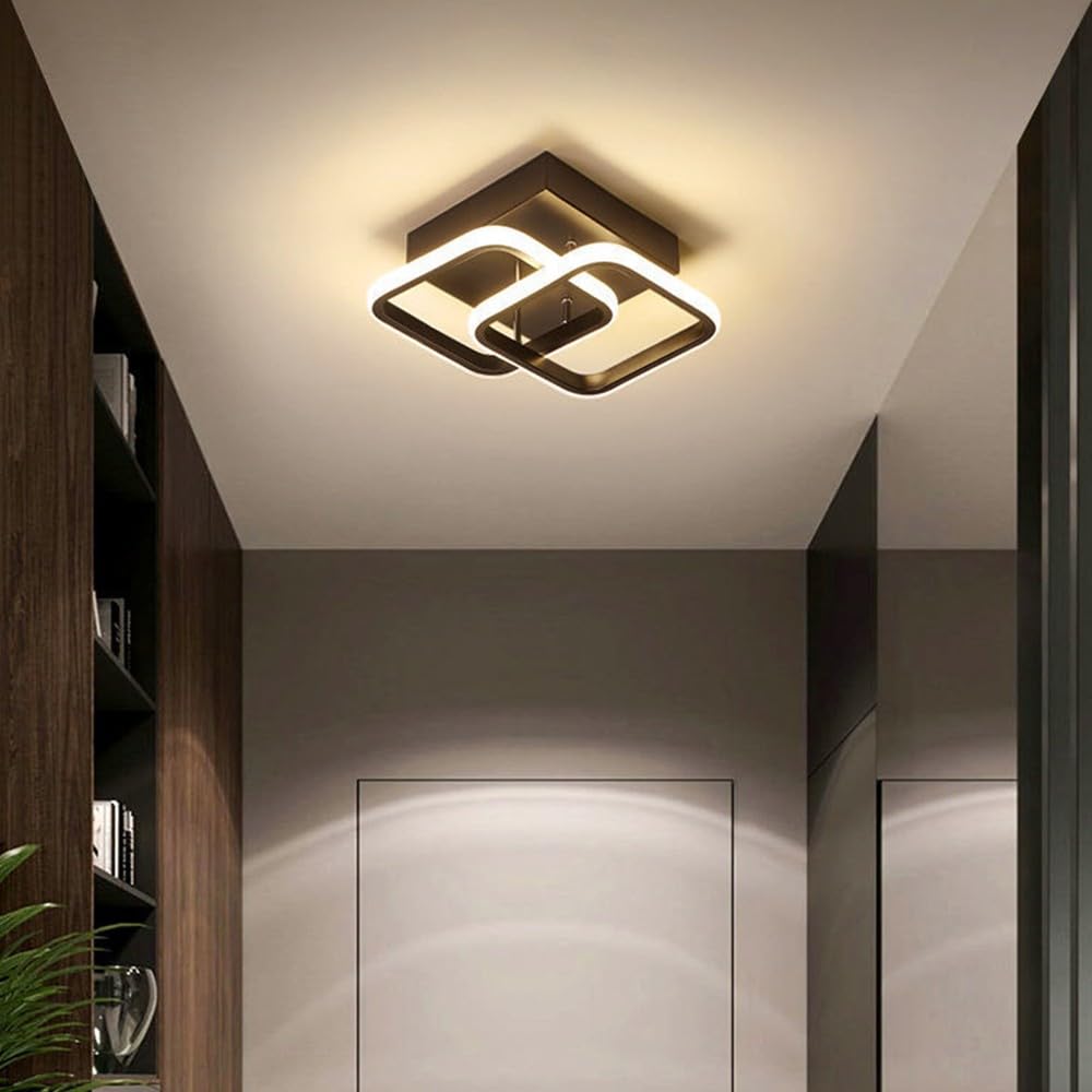 Photo 1 of AUTOFAST Black Motion Sensor LED Ceiling Light, 22W Black Mount Motion Activated Light Fixture Ceiling lamp for Closet Laundry Bathroom Hallway Stair Porch Basement, Warm Light