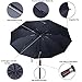 Blueshadow Windproof Travel Umbrella with Upgraded Real Wood Handle -Black