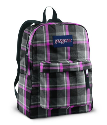 jansport backpack charcoal grey with plaid zip pocket SuperBreak Plus Padded 15-inch Laptop Sleeve and Integrated Bottle - Spacious and Durable Daypack for Work and Travel - Graphite The backpack measures 17.5 inches tall Jansport Superbreak Plus Grey Backpack