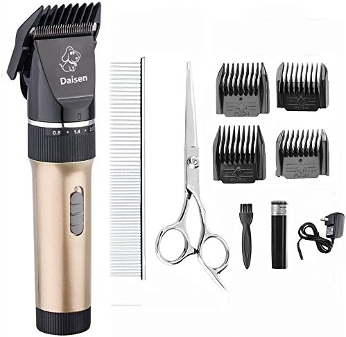 DAISEN Rechargeable Cordless Professional Home Pet Dogs And Cats Grooming Trimming Clipper Kit