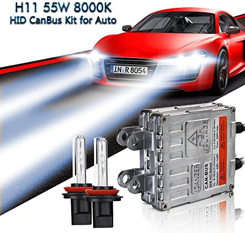 Easy Eagle H11 Xenon HID Canbus Conversion Kit Headlight Bulb 55W Replace for Halogen Bulbs Lamp