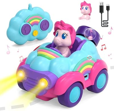 Lehoo Castle Unicorn RC Car for Kids Lights Music 2 3 Year Old Girls