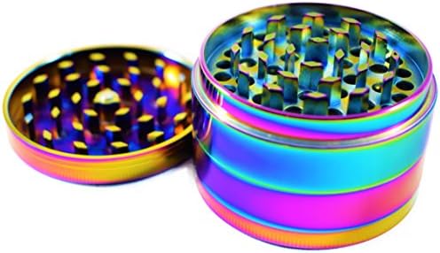 Neo Chrome Colorful Herb Tobacco Grinder - Mince Herbs and Flowers - 4 Pieces - Small, Medium, and Large (2.5 Inches (Large))